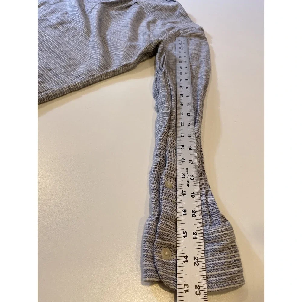 Marine Layer Shirt MensLarge Blue Gray Striped Button Up Long Sleeve Pocket - Picture 8 of 10